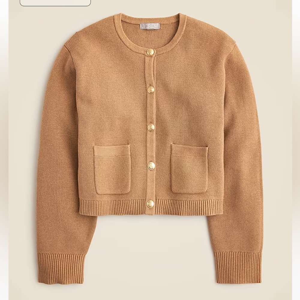 J. Crew Camel Button-Up Cardigan